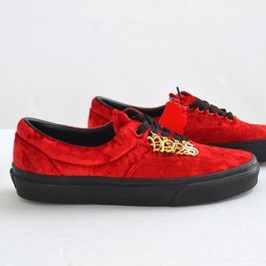 red velvet platform vans